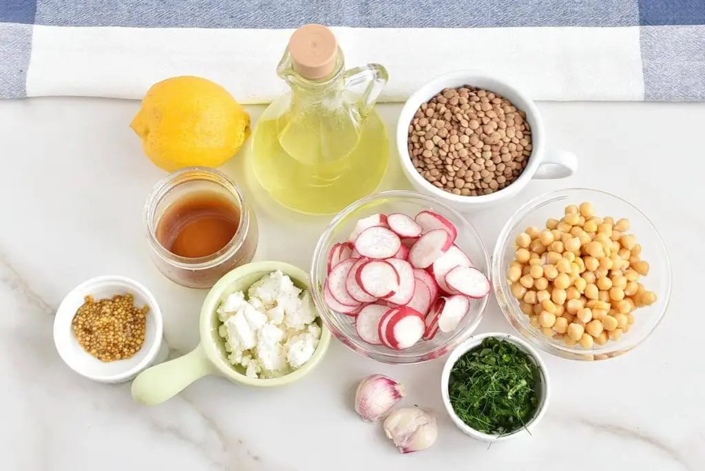 Ingredients for Lemony Lentil and Chickpea Salad