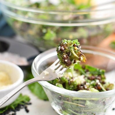 Lemony Roasted Broccoli, Arugula & Lentil Salad Recipe–Homemade Lemony Roasted Broccoli, Arugula & Lentil Salad–Easy Lemony Roasted Broccoli, Arugula & Lentil Salad