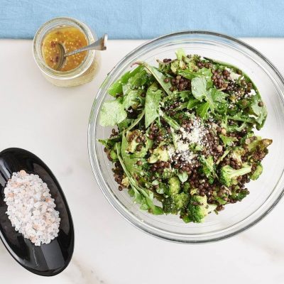 Lemony Roasted Broccoli, Arugula and Lentil Salad recipe - step 6
