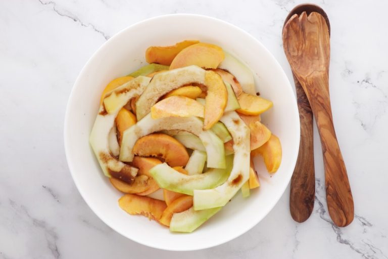 Step 1 - Melon Peach Salad with Prosciutto