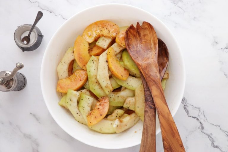 Step 2 - Melon Peach Salad with Prosciutto