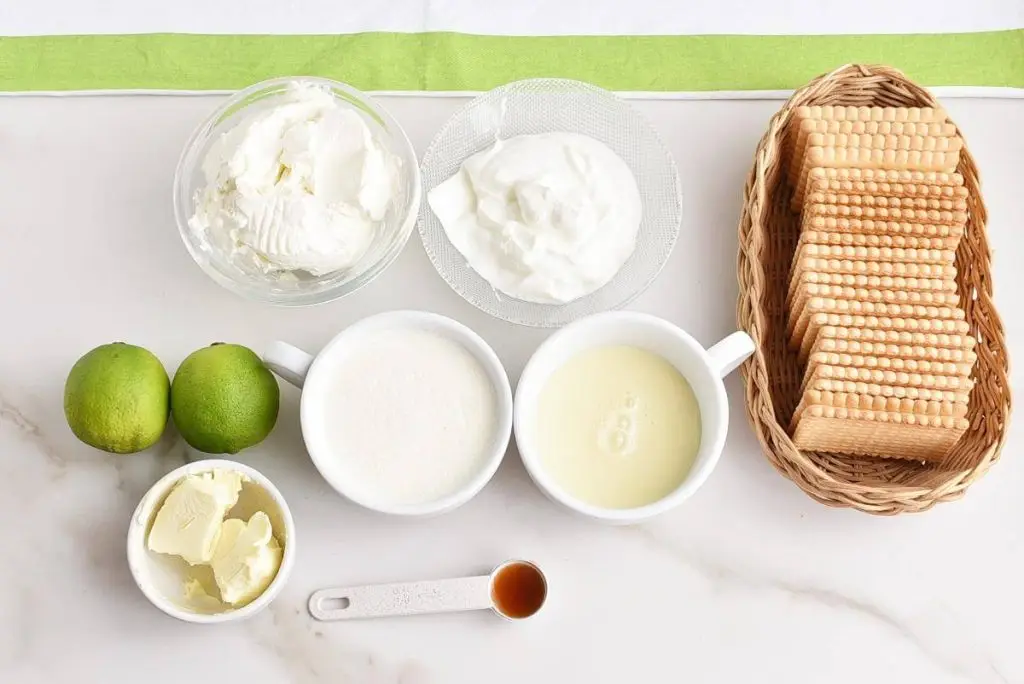 Ingredients for No Bake Key Lime Pie in a Jar