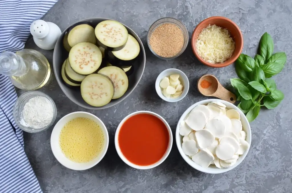 Ingredients for No-Fry Sheet-Pan Eggplant Parmesan