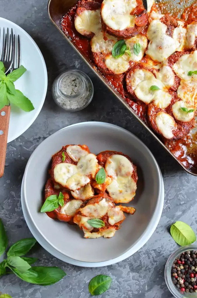 Healthier eggplant Parmesan