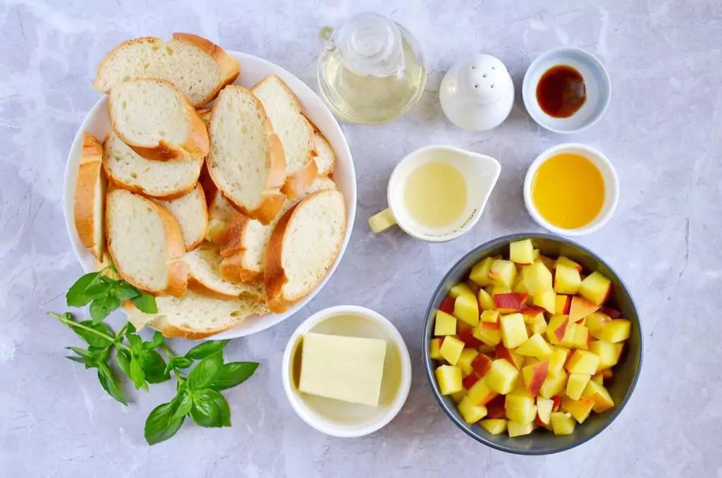 Ingredients for Peach Bruschetta