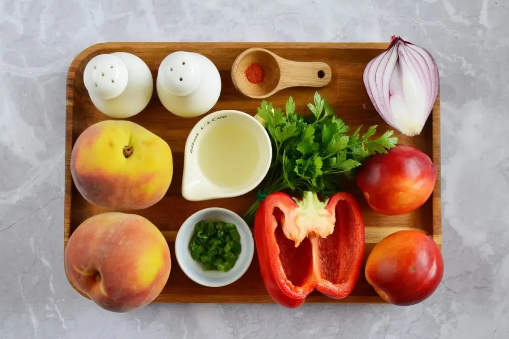 Ingredients for Peach and Nectarine Salsa