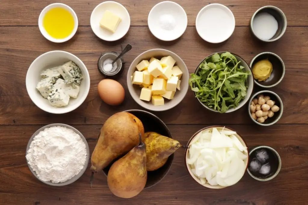 Ingredients for Pear and Blue Cheese Savory Galette