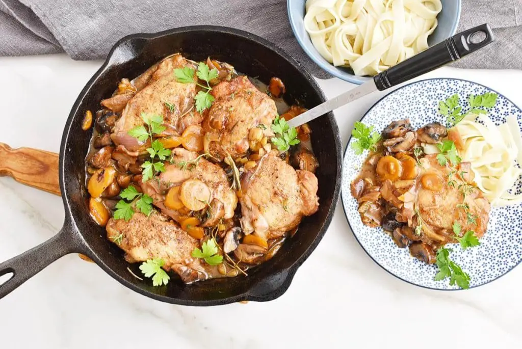 Quick One Pan Coq Au Vin Blanc Recipe–Homemade Quick One Pan Coq Au Vin Blanc–Easy Quick One Pan Coq Au Vin Blanc