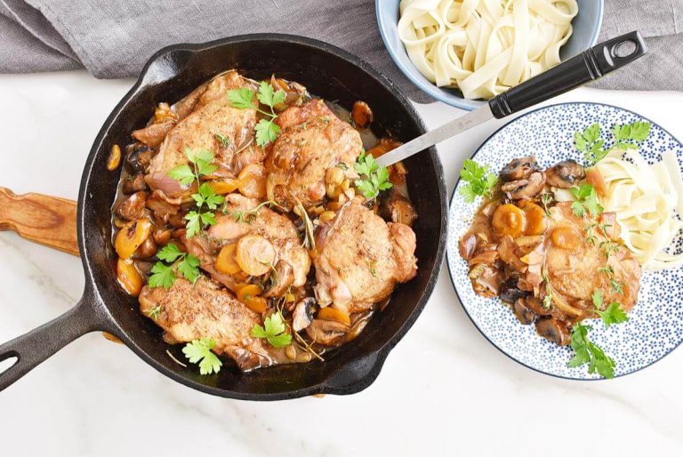 Step 7 - Quick One Pan Coq Au Vin Blanc