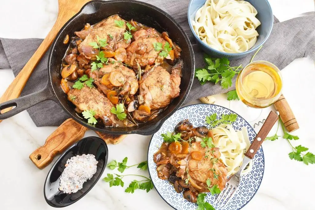 Quick One Pan Coq Au Vin Blanc