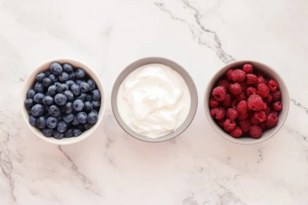 Ingredients for Red White and Blueberry Popsicles