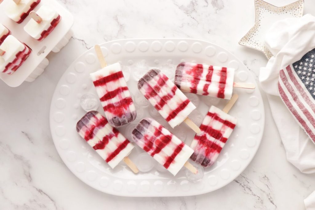 How to serve Red White and Blueberry Popsicles