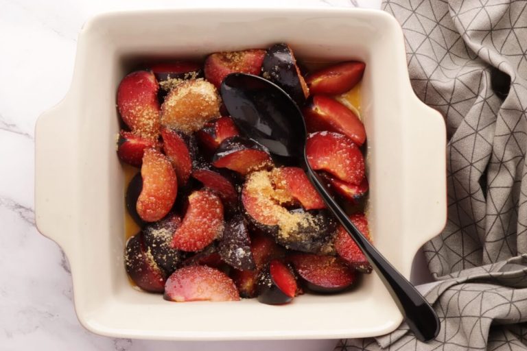 Step 2 - Roasted Plum Breakfast Parfaits