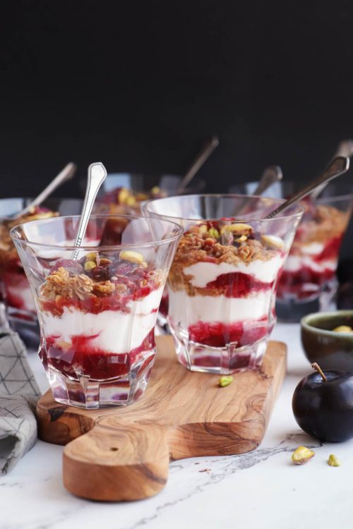 Roasted Plum Breakfast Parfaits
