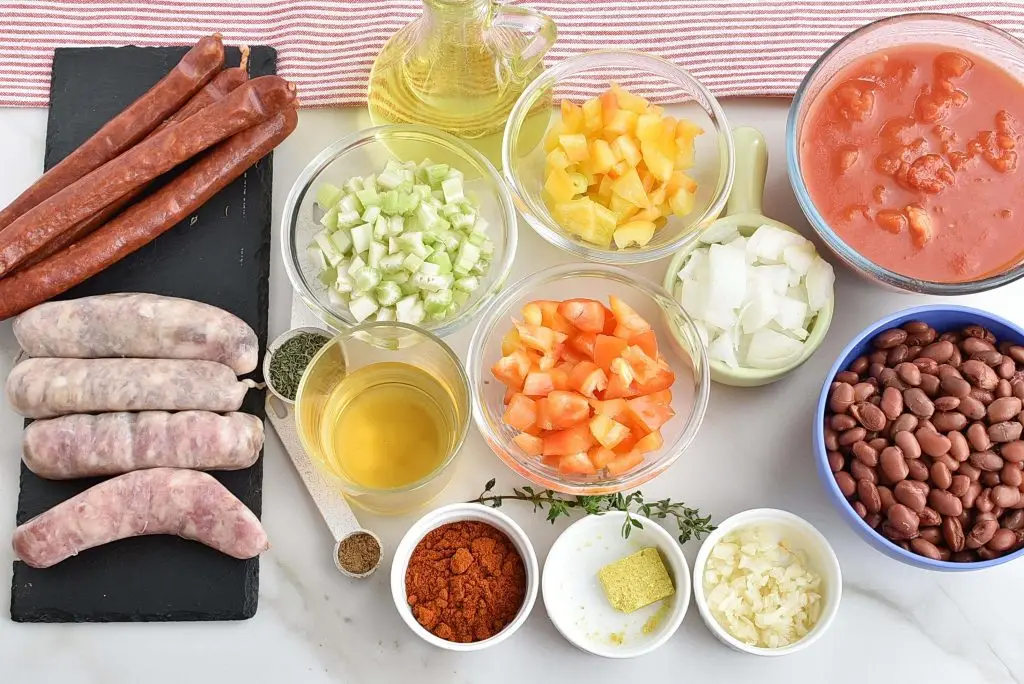 Ingredients for Sausage & Bean Casserole
