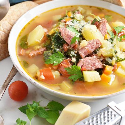 Smoked Sausage and Vegetable Soup Recipe–Homemade Smoked Sausage and Vegetable Soup–Easy Smoked Sausage and Vegetable Soup