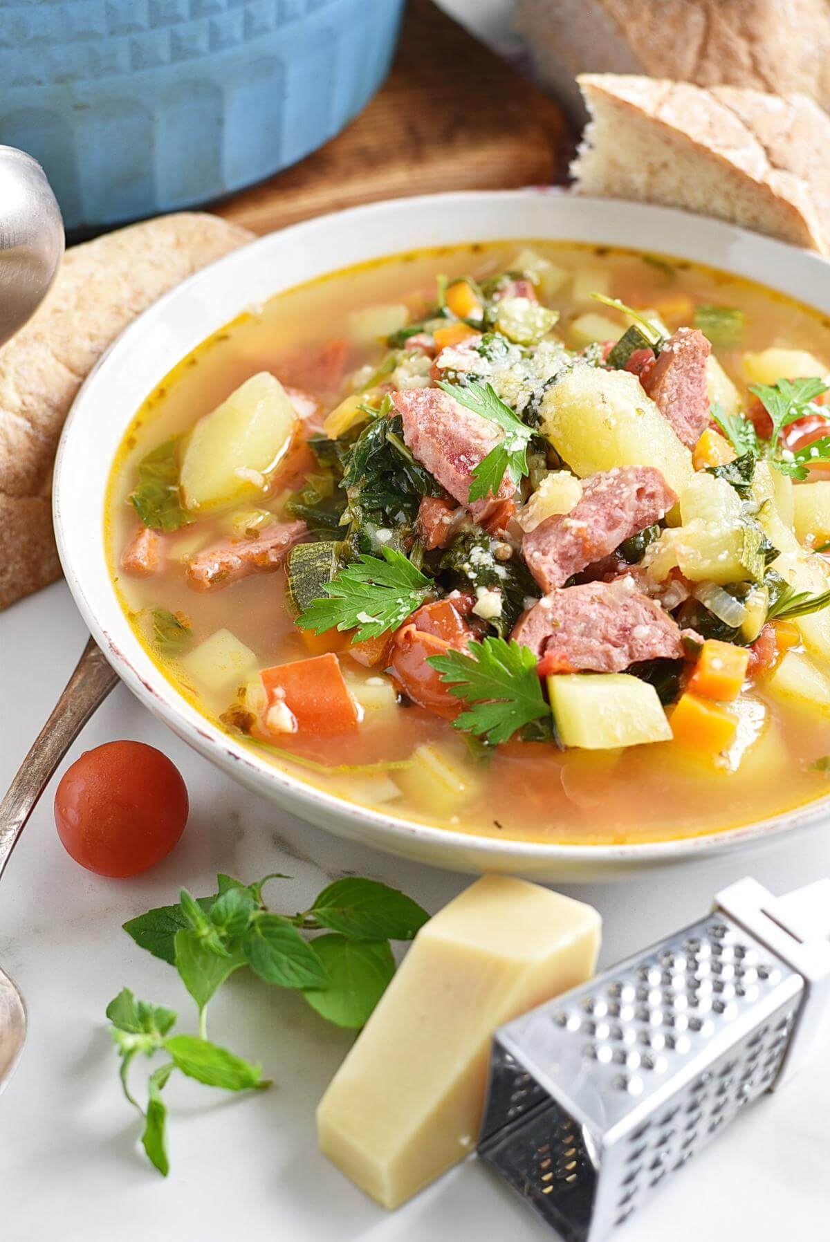 Smoked Sausage and Vegetable Soup Recipe - COOK.ME