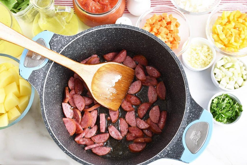Smoked Sausage and Vegetable Soup recipe - step 1