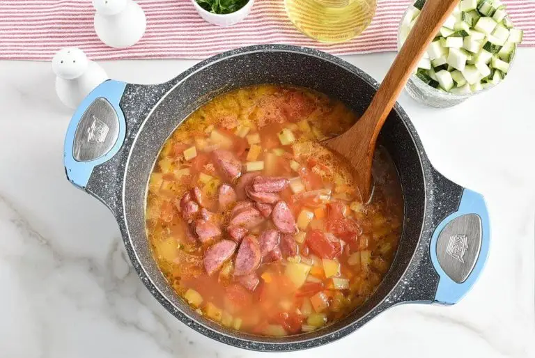Step 5 - Smoked Sausage and Vegetable Soup