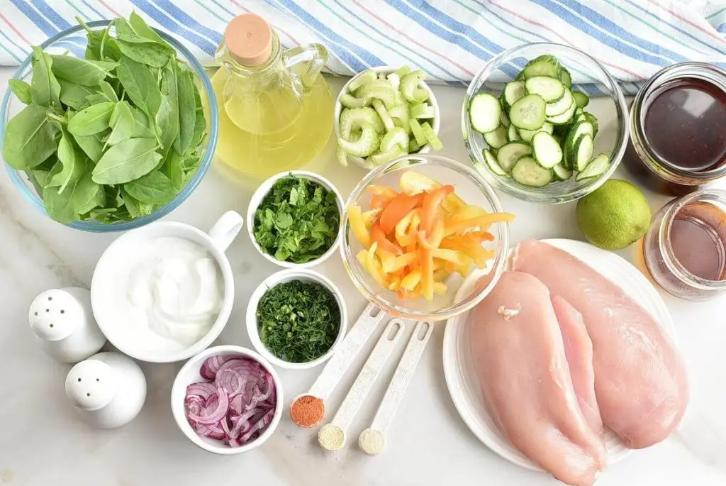 Ingredients for Spicy Grilled Chicken Salad