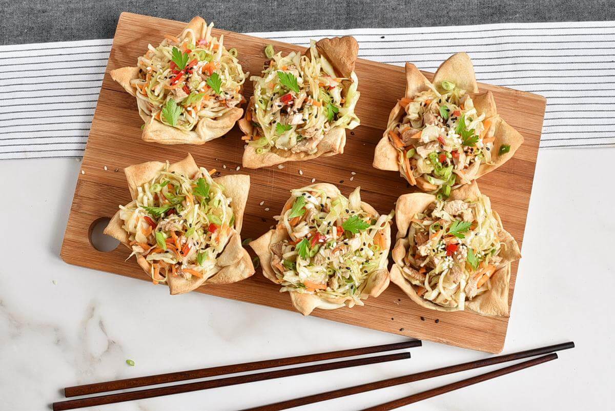 Chicken Salad Wonton Cups Are An Easy Appetizer