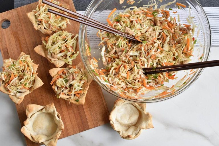 Step 6 - Thai Chicken Salad Wonton Cups