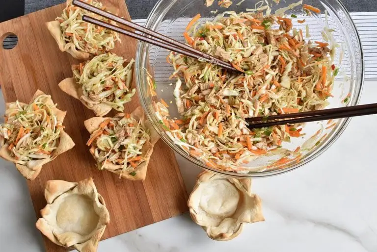 Step 6 - Thai Chicken Salad Wonton Cups