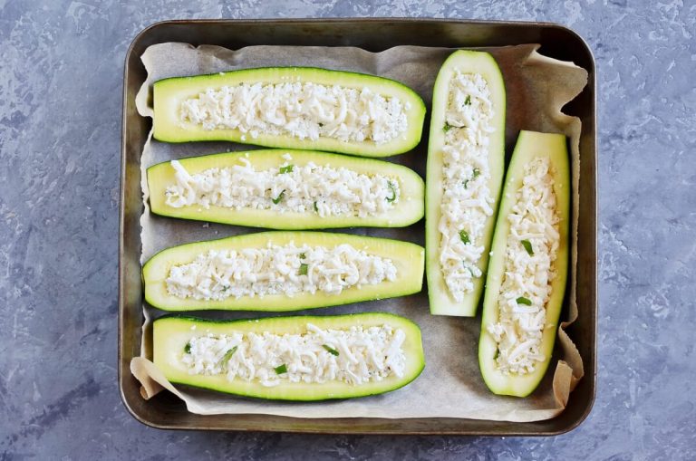 Step 4 - Low Carb White Pizza Stuffed Zucchini Boats