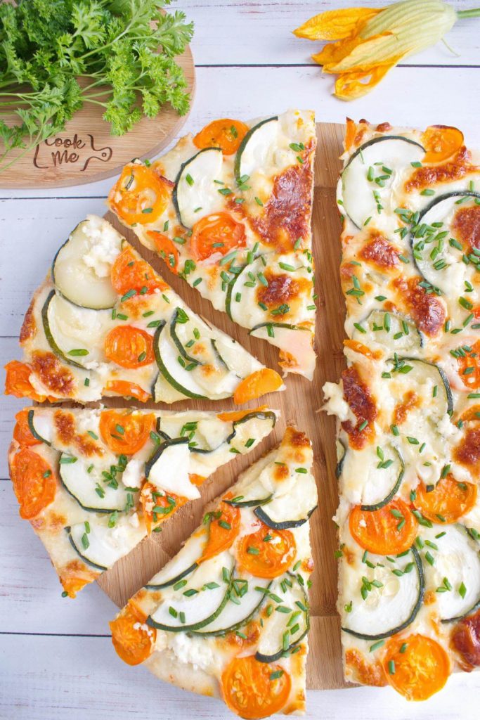 Pizza with Dried Zucchini and Goat Cheese
