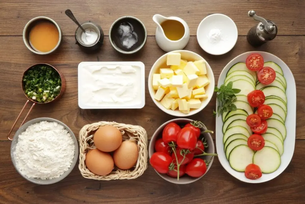 Ingredients for Zucchini Tart