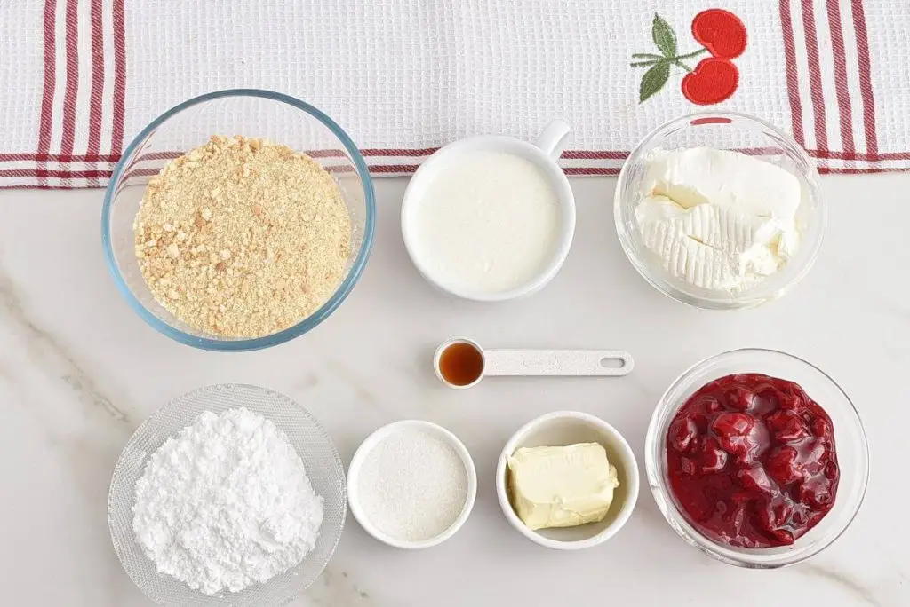 Ingredients for Cherry Cheesecake Dessert Jar