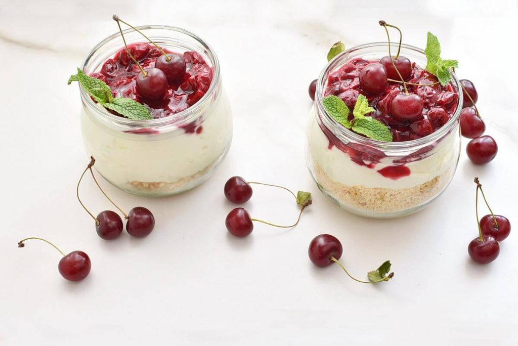 How to serve Cherry Cheesecake Dessert Jar