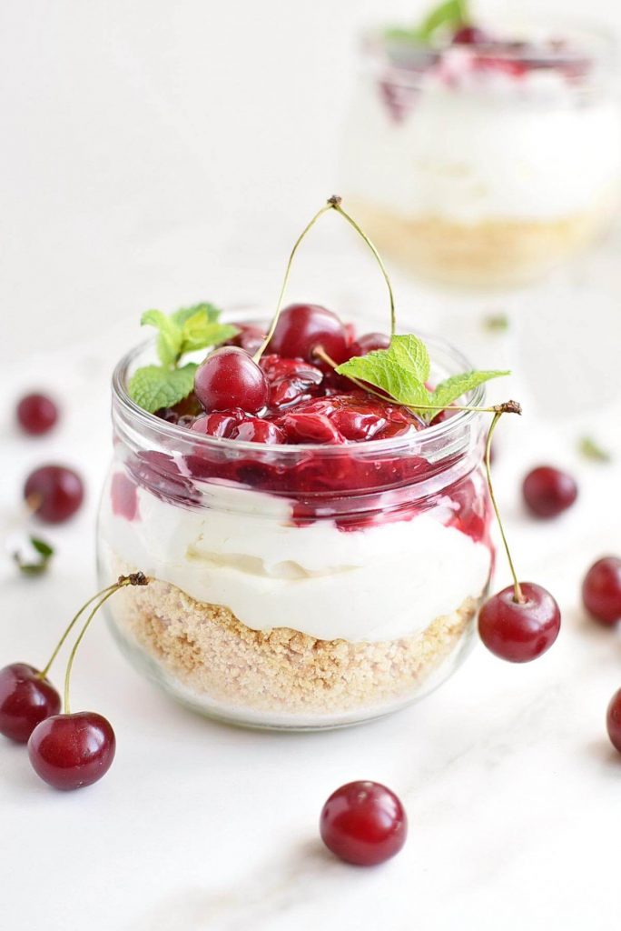 Cherry Cheesecake Dessert Jar