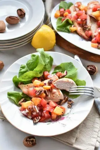 Buttermilk Chicken with Peach Salsa