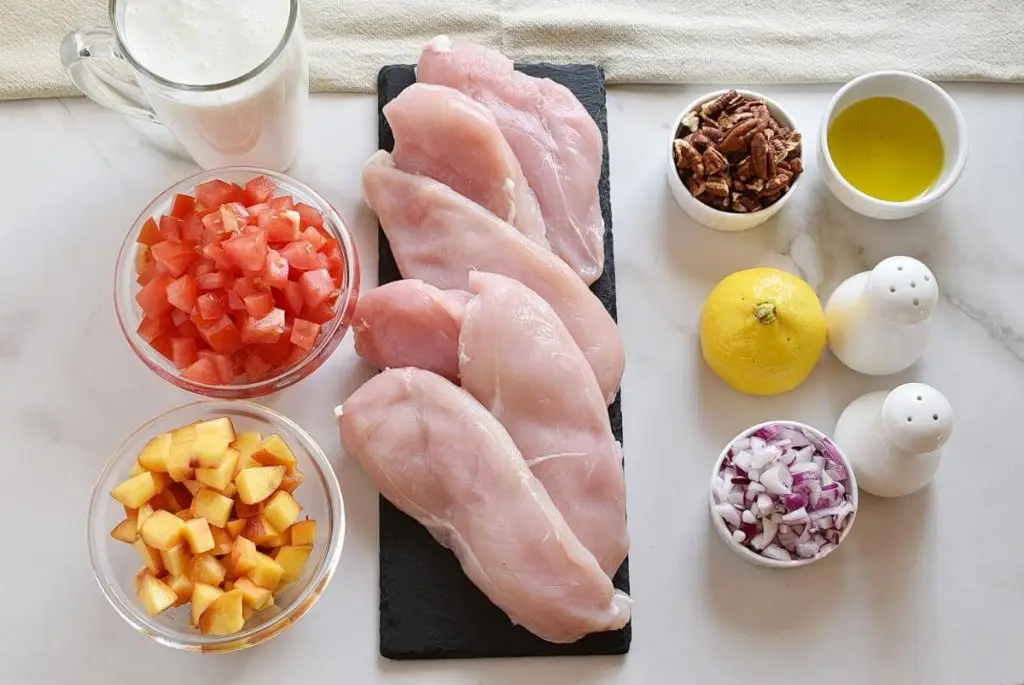 Ingredients for Buttermilk Chicken with Peach Salsa