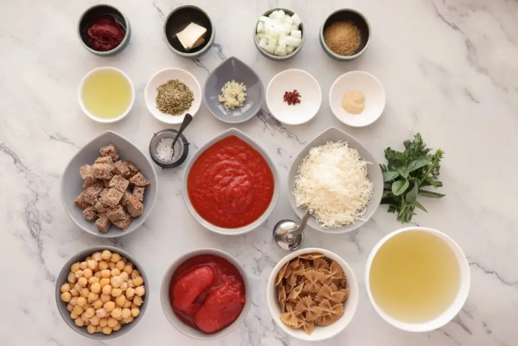 Ingredients for Chickpea Pasta Soup
