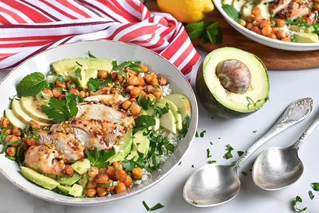 Chickpea Salad with Chicken, Apples, & Avocado