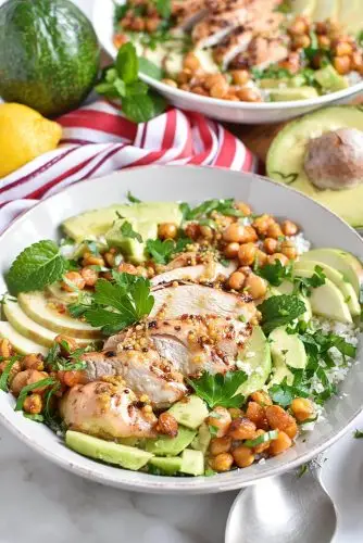 Chickpea Salad with Chicken, Apples, & Avocado
