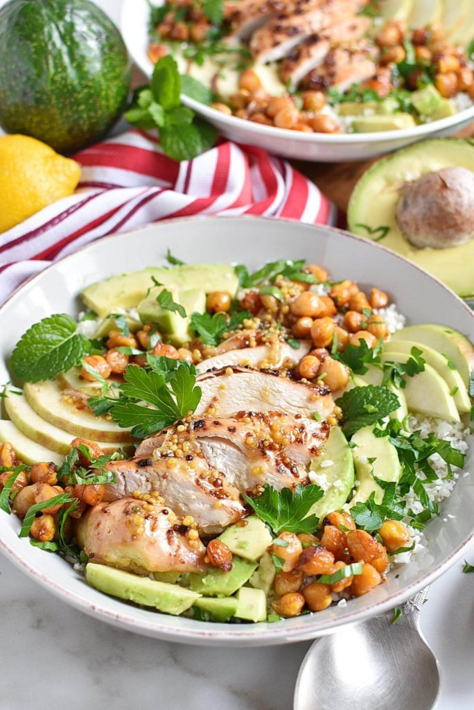 Chickpea Salad with Chicken, Apples, & Avocado