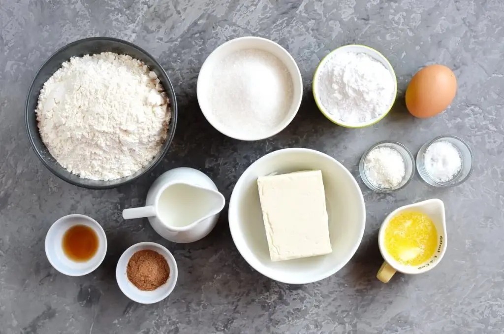 Ingredients for Cinnamon Roll Cookies