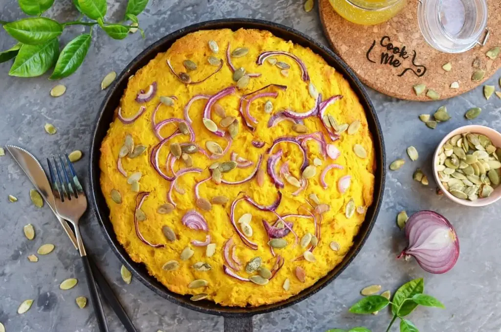 Double Pumpkin Cornbread with Red Onion