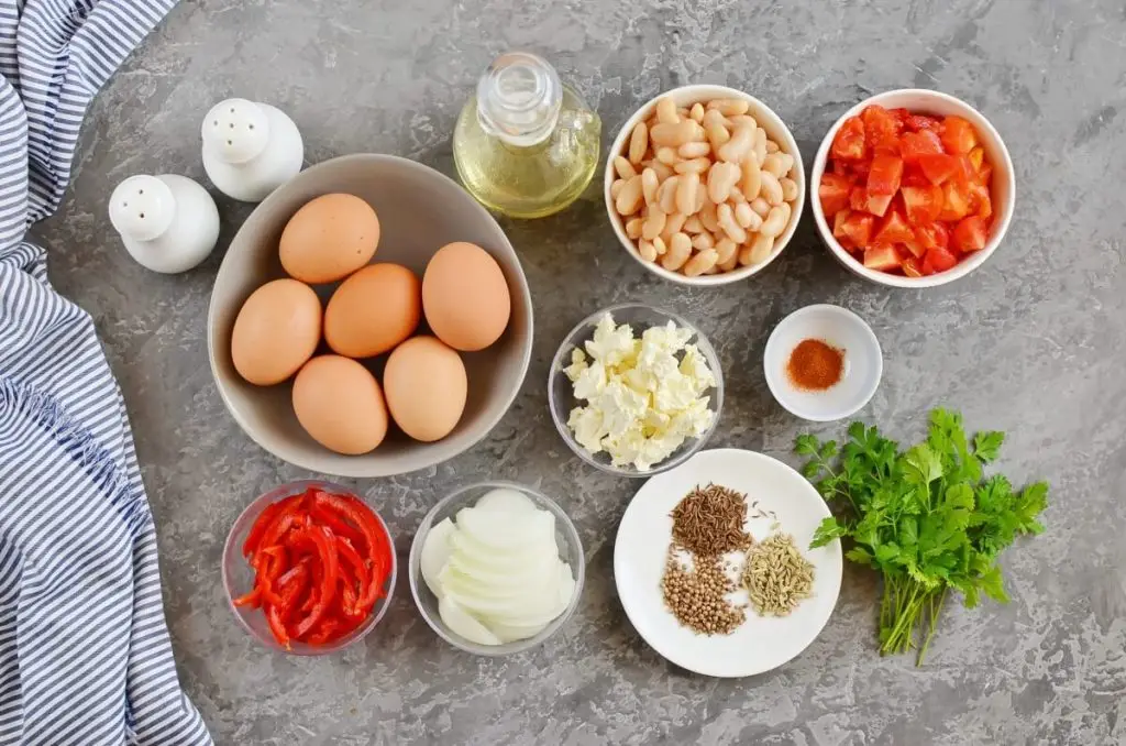 Ingredients for Easy Shakshuka with Feta