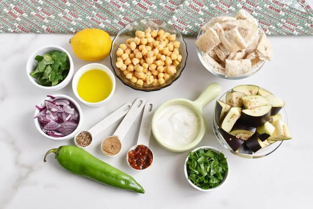 Ingredients for Indian Eggplant Salad