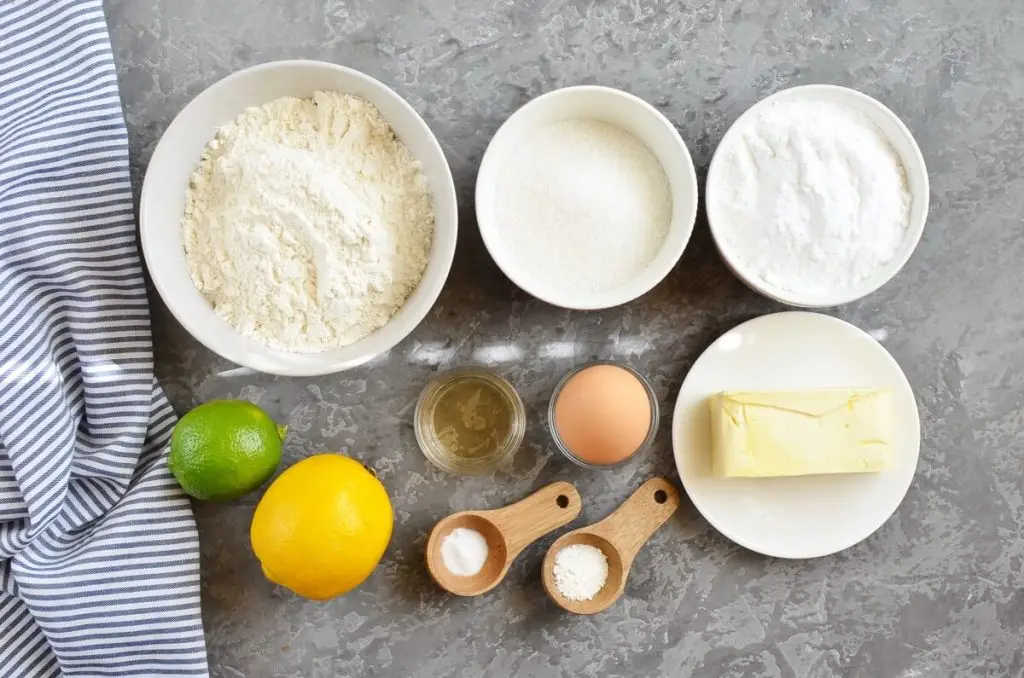 Ingredients for Lemon and Lime Cookie Crisps