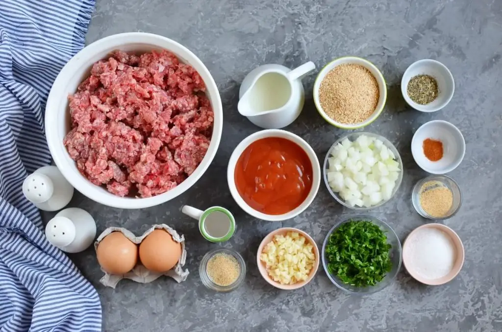Ingredients for Meatloaf Recipe with the Best Glaze