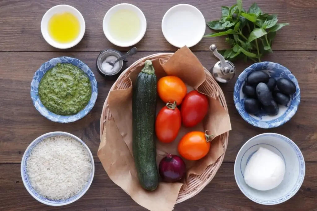 Ingredients for Mediterranean Vegetable Rice