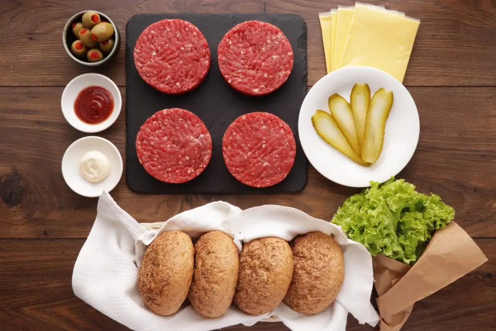Ingredients for Halloween Monster Burgers