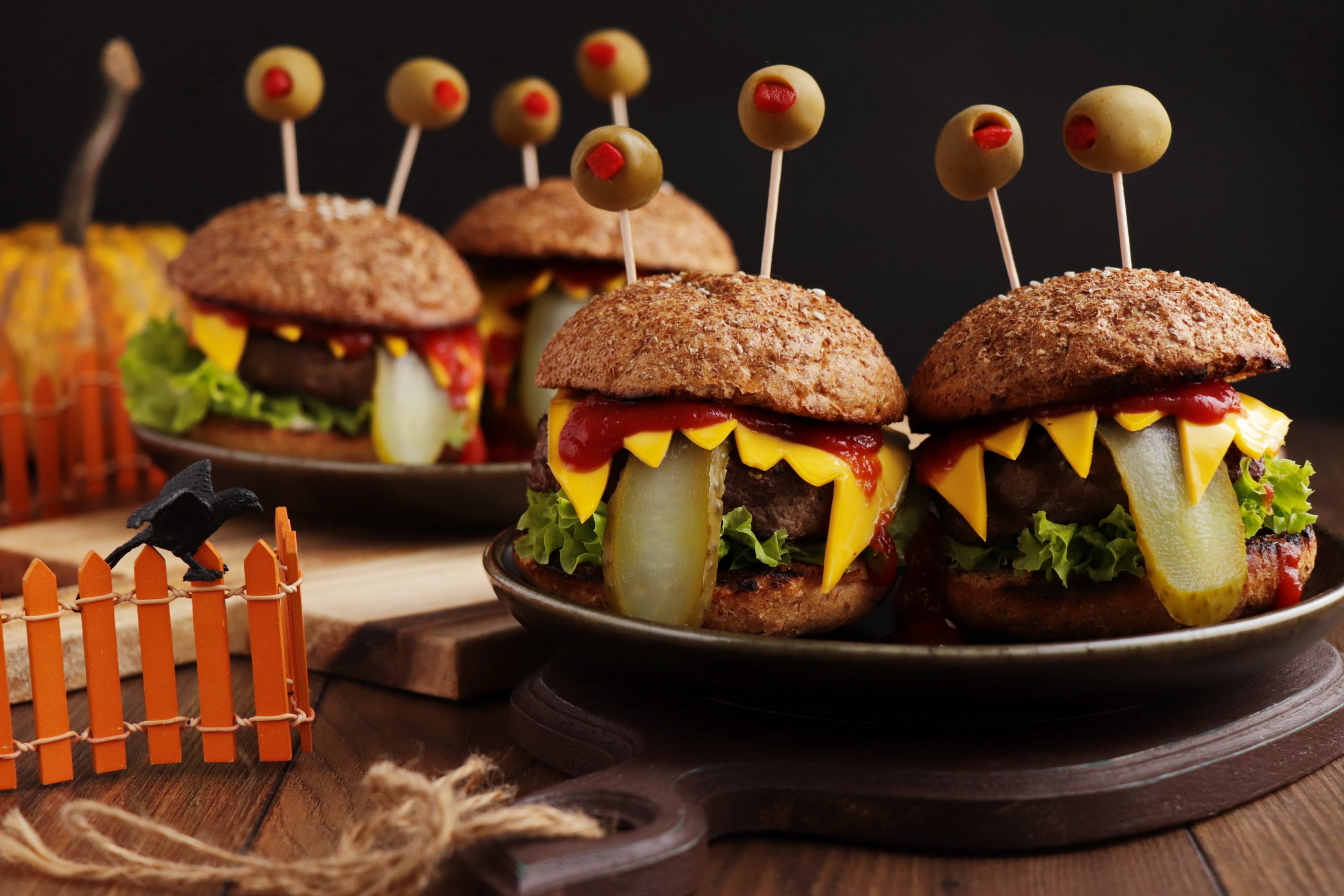 Monster Burgers Recipe-Halloween Food Ideas-Easy Halloween Burgers