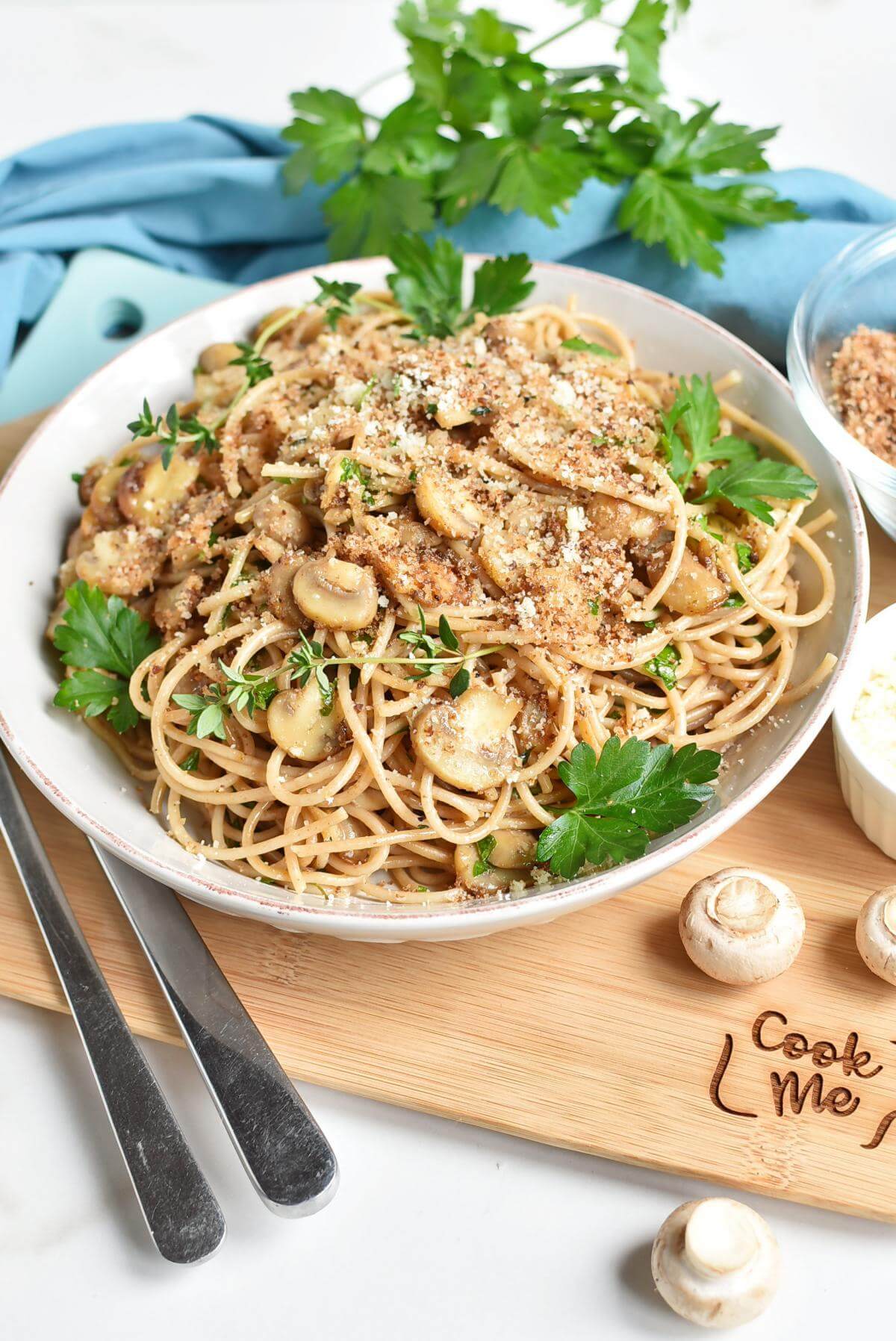 Mushroom and Thyme Butter Spelt Spaghetti Recipe Cook.me Recipes