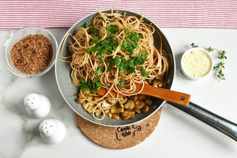 Step 6 - Mushroom and Thyme Butter Spelt Spaghetti